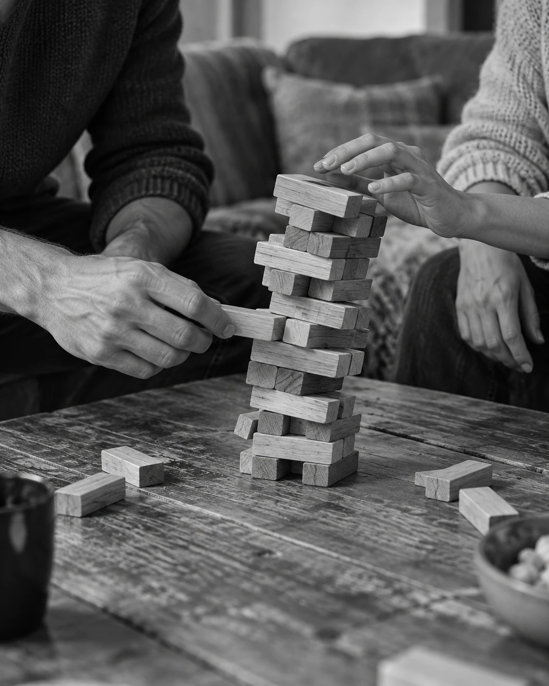 A couple playing One-minute challenges